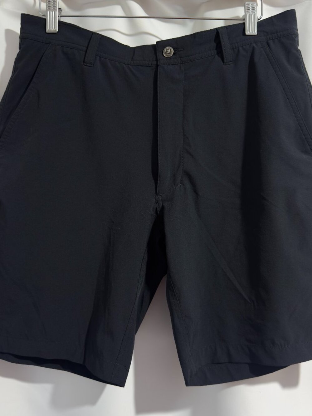 Footjoy Golf Shorts Men's 32x9 Black FJ Athletic Stretch Performance Flat Front